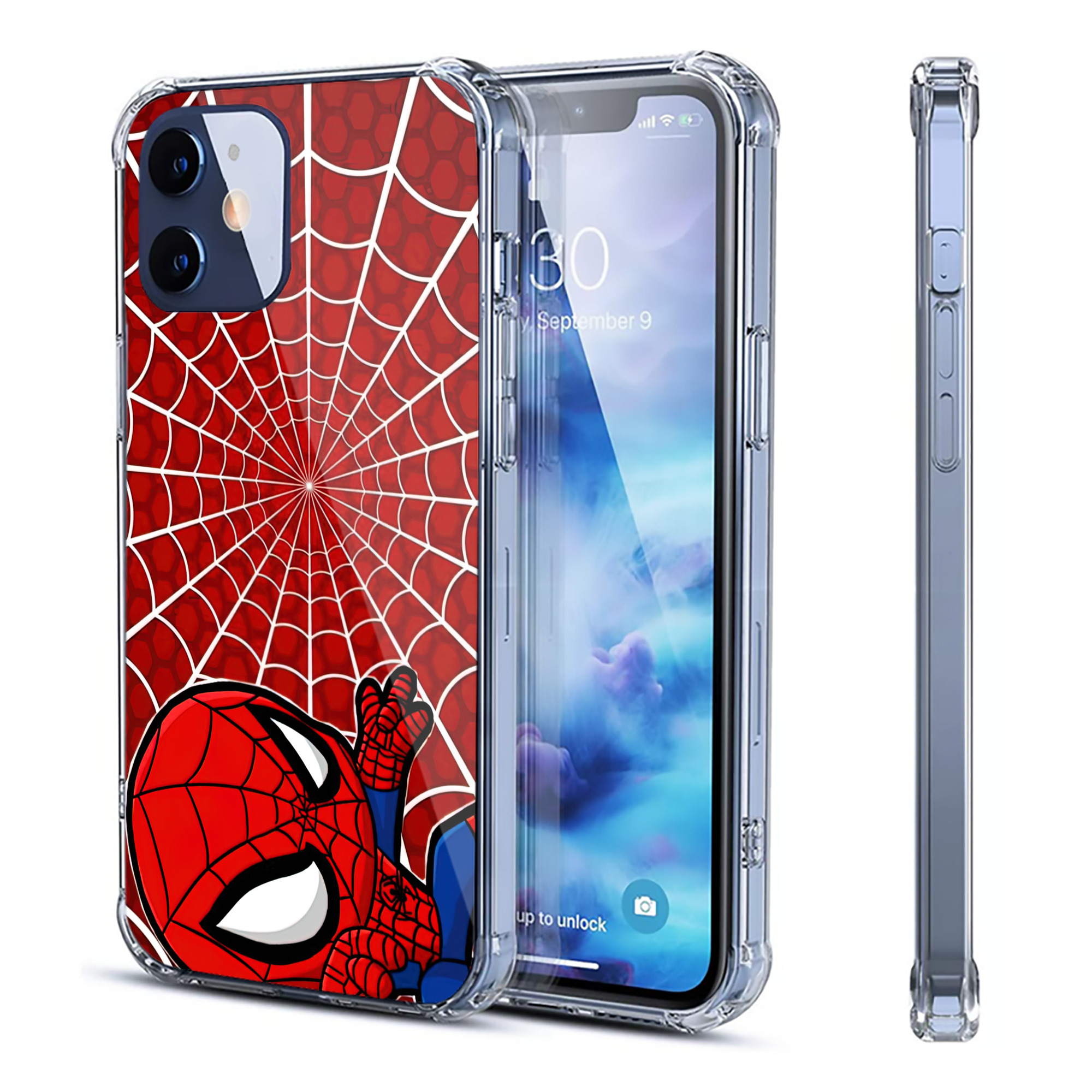 （画像用） Spider Man スパイダーマン 【iPhone 12シリーズ対応】透明スマホケース（クリアソフトケース）